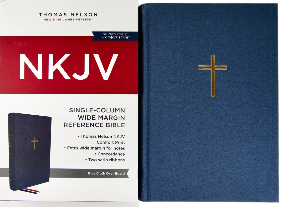 NKJV Reference Bible: Single-Column Extra-WIDE Margin, Blue
