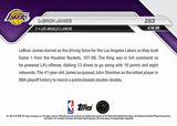 2026 Topps NOW LeBron James #263 Lakers Playoff Win 19 PTS 13 AST KM3