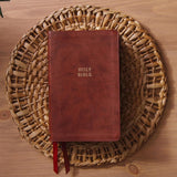 NKJV Single Column Reference Bible, Brown Leathersoft, Indexed, Red Letter