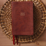 NKJV Single Column Reference Bible Verse by Verse, Brown Leathersoft, Red Letter