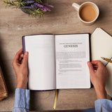 KJV Center Column Reference Bible, Purple Leathersoft, Red Letter, Comfort Print