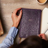 KJV Center Column Reference Bible, Purple Leathersoft, Indexed, Red Letter