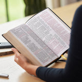 KJV LARGE PRINT Reference Bible, Center Column, Brown Bonded Leather, Red Letter