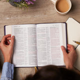 KJV Center Column Reference Bible, Purple Leathersoft, Red Letter, Comfort Print