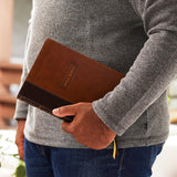 KJV Center Column Reference Bible, Brown Leathersoft, Red Letter, Comfort Print