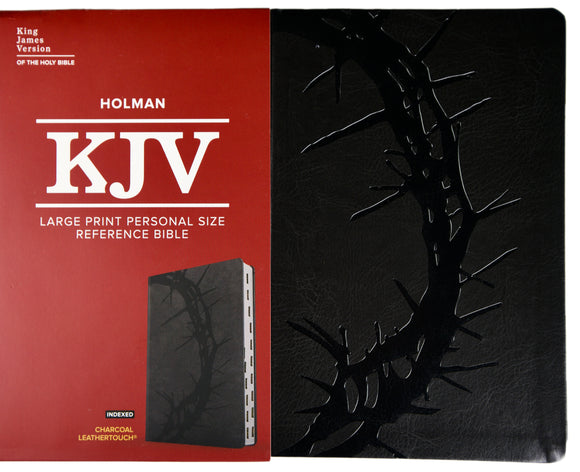 KJV Bible: Personal Size LARGE Print Reference Bible, Indexed, Black Charcoal