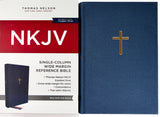 NKJV Reference Bible: Single-Column Extra-WIDE Margin, Blue Hardcover