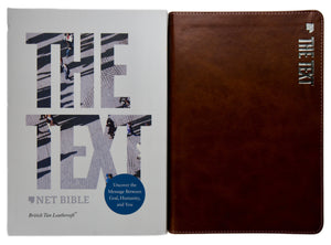 NET Bible: The TEXT Study Bible, British Brown Tan Leathersoft