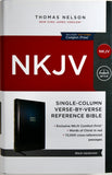 NKJV Single Column Reference Bible, Comfort Print, Black Hardcover, Red Letter