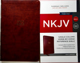 NKJV Single Column Reference Bible Verse by Verse, Brown Leathersoft, Red Letter