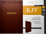 KJV LARGE PRINT Reference Bible, Center Column, Brown Bonded Leather, Red Letter