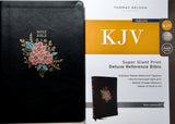 KJV SUPER GIANT Print Deluxe Reference Bible, Black Floral Leathersoft