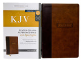 KJV Bible: Center-Column Reference Bible with Apocrypha, Brown Leathersoft