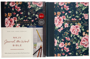 NKJV Bible: Journal the Word, Cloth Over Board, Gray Floral