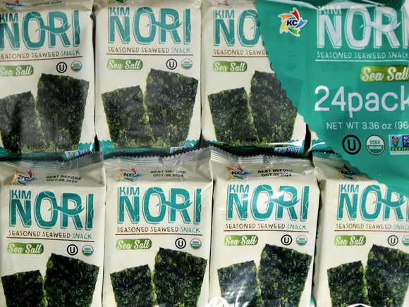 Kim Nori Organic Seasoned Seaweed Snack Sea Salt, 24 Pack