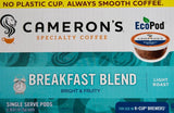 Cameron's Specialty Coffee Breakfast Blend Light Roast, 10 K-Cup Pods