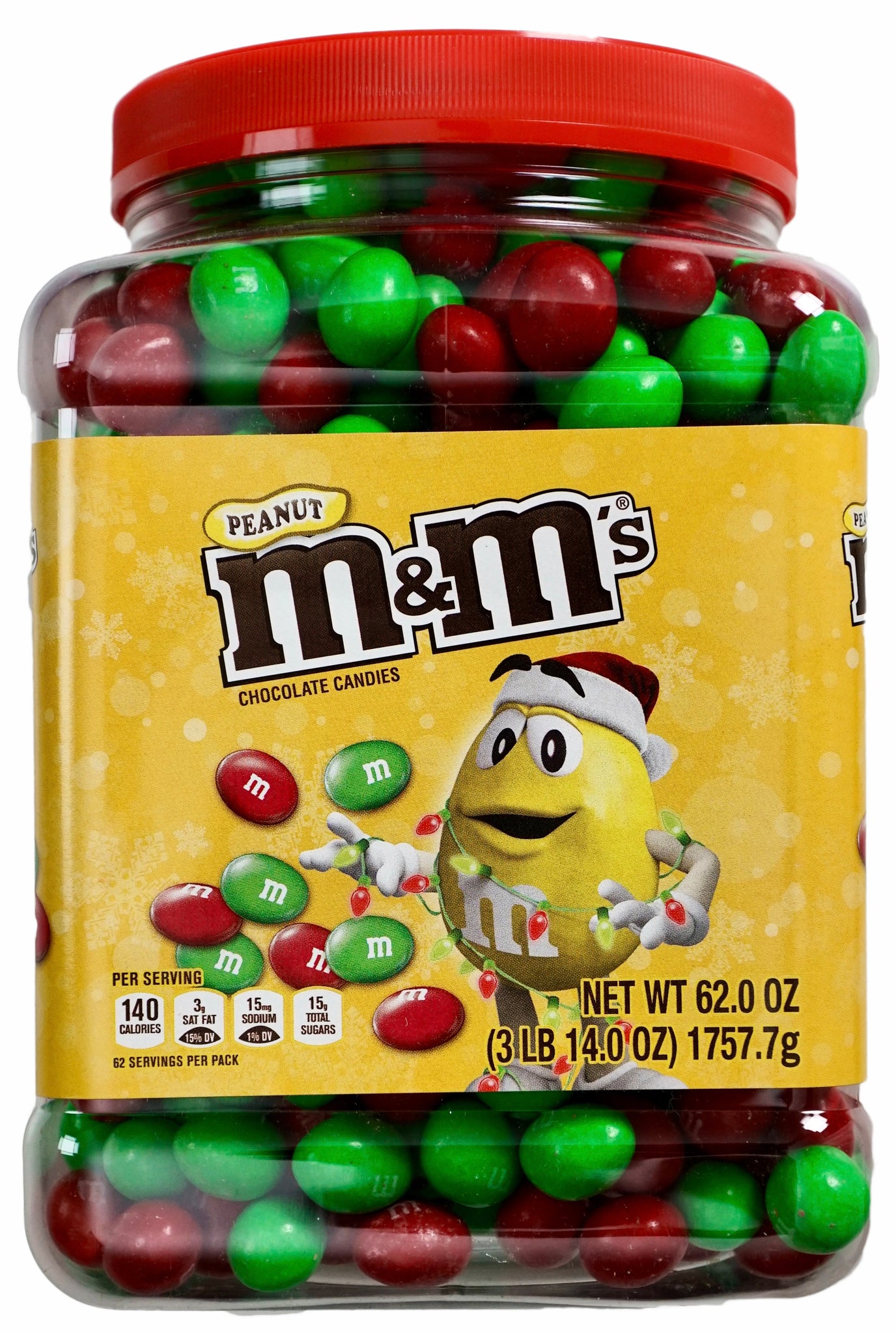 M&M'S Peanut Chocolate Pastel Easter Candy Resealable Jar, 62 oz