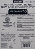 Kirkland Signature Hearing Aid Batteries 48 Pack Zinc Air, Size 10
