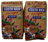 Mayorga Organic Costa Rica Las Lajas Whole Bean Coffee Light Medium Roast, 2 LB