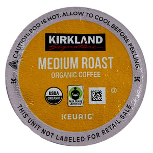 Kirkland Signature Organic Coffee Medium Roast Fair Trade, Keurig K Cup Pods