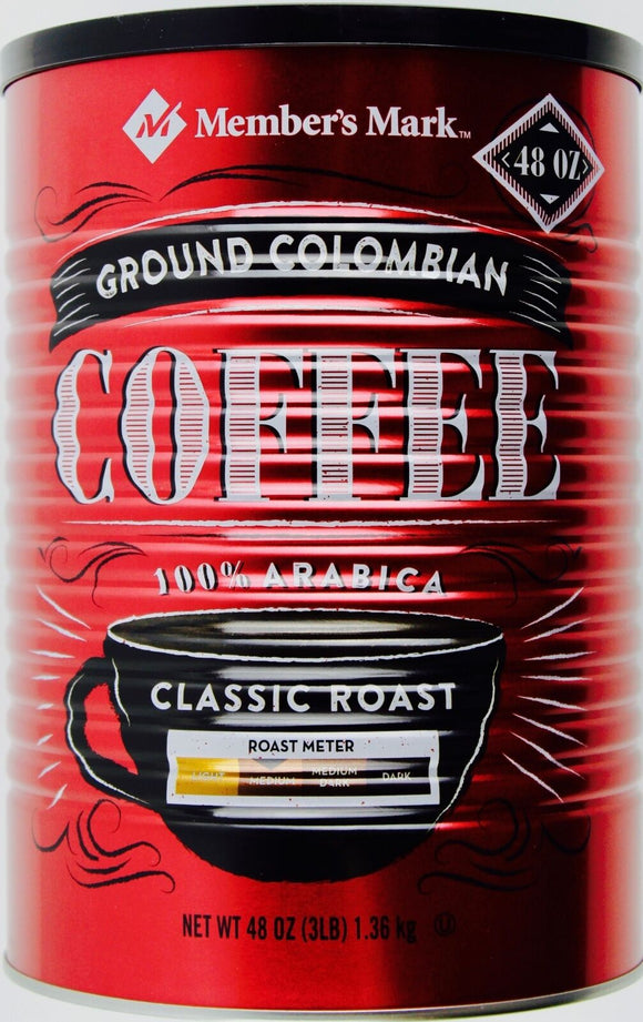 Member's Mark Colombian Ground Coffee 100% Arabica Medium Roast, 48 Ounce