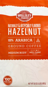 Wellsley Farms Hazelnut Ground Coffee Medium-Dark Roast Arabica, 32 Ounces